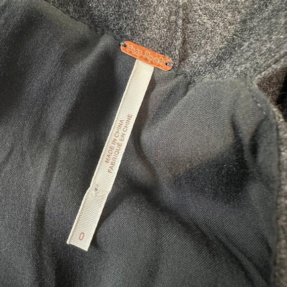 Free People Gemma’s Favorite Dress Wool Blend V-Neck Apron Style Pinafore Gray - Picture 11 of 13